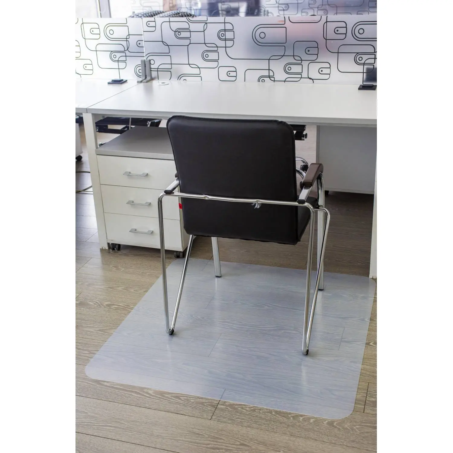 Коврик напольный BSL_EChair полипроп. матовый 1000х1000х1,5 мм парк./ламин