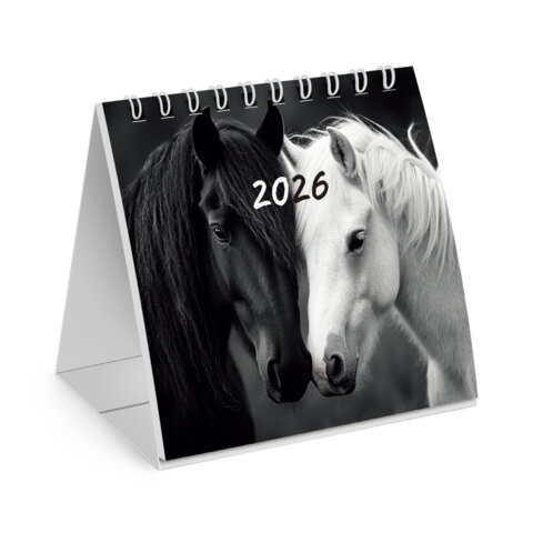 Календарь-домик настольный на гребне, 2026 г., BRAUBERG, 101х101 мм, "Символ 2026", 117278