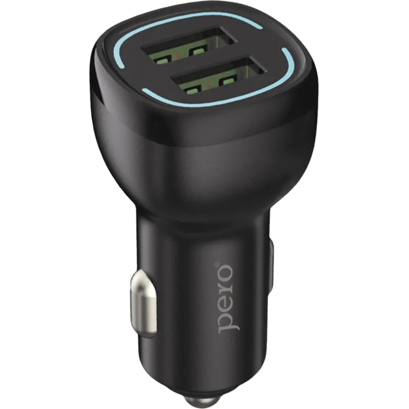 Зарядное устройство автомобильное PERO AC04 2USB 2.4A AUTOMAX, черное