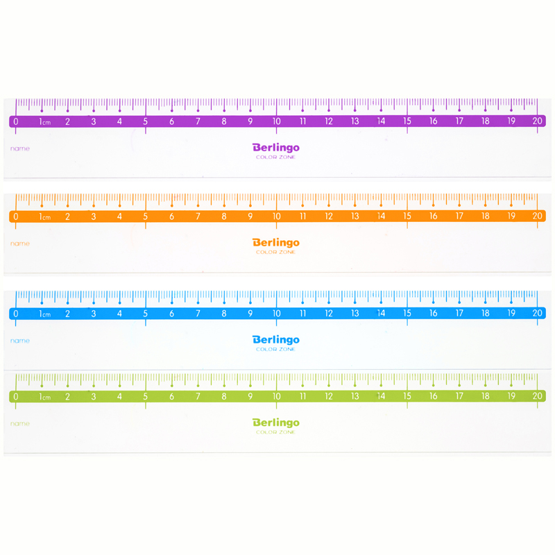 Линейка 20см Berlingo "Color", прозрачная