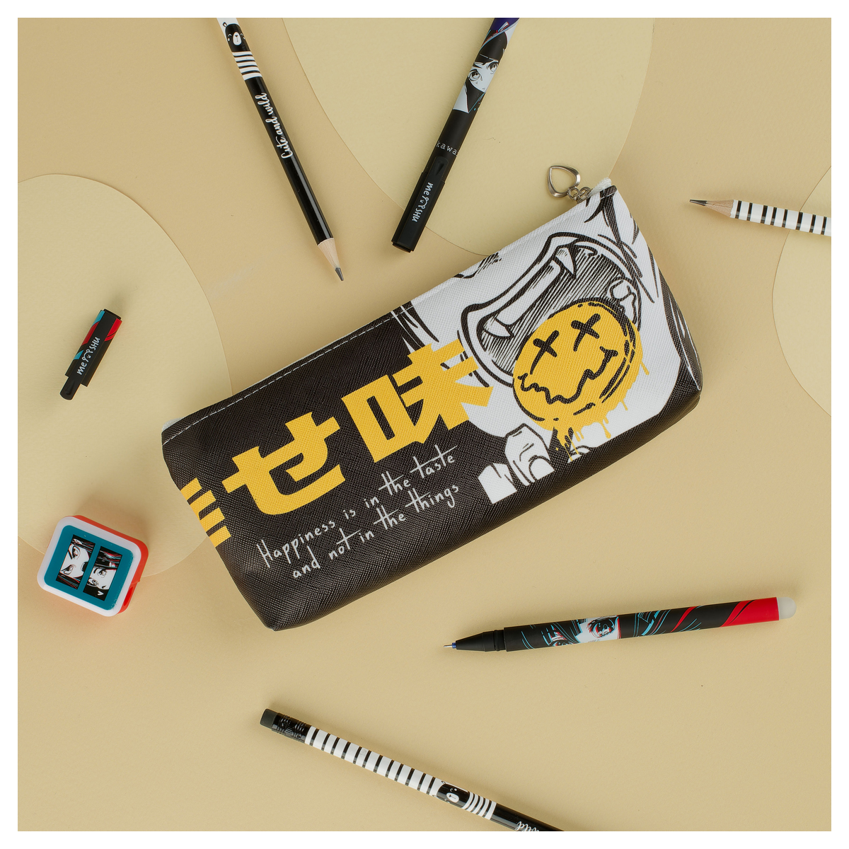 Пенал мягкий 200*85*30 MESHU "Smile", искусственная кожа