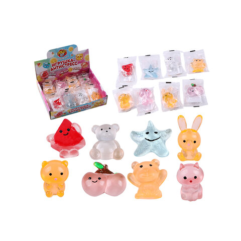 Игрушка-антистресс "ИГРУШКА-ЖЕЛЕШКА МИНИ", 4 см, ассорти 8 видов, дисплей, JOLLY JOT (ДЖОЛЛИ ДЖОТ), 665817