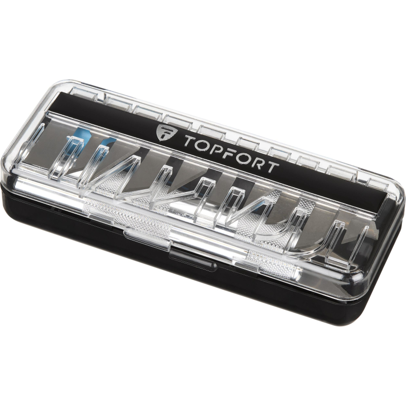 Нож макетный TOPFORT Набор 16поз:нож 3шт,13лезв.разн.тип,пласт.бокс