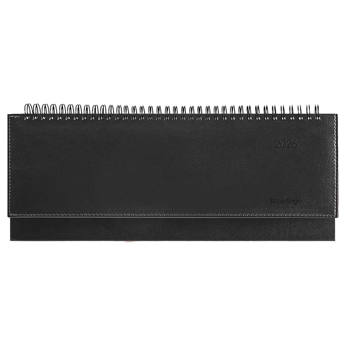 Планинг датированный 2026г., 64л., 330*130мм, кожзам, Berlingo "Silver Pristine", черный