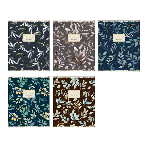 Тетрадь А5, 48 л. BRUNO VISCONTI, скоба, клетка, Soft-Touch, фольга, "FLORAL PATTERN" (5 видов), 7-48-1371