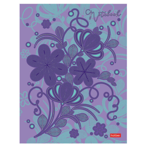 Блокнот А5 167х216мм, 80л, твёрдый, клетка, матовая лам.,блок 5цв, HATBER,Искусство орнамента,085277, 80ББ5лофВ130982