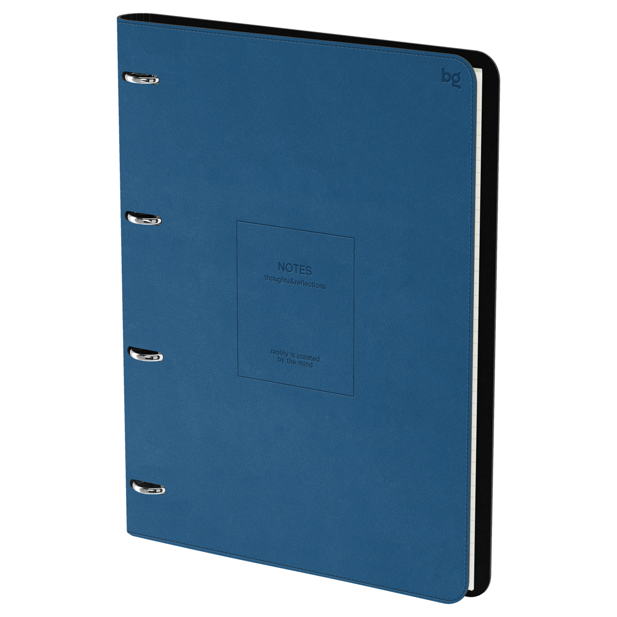 Тетрадь на кольцах А4, 120л., кожзам,  BG "Моно. Синий"