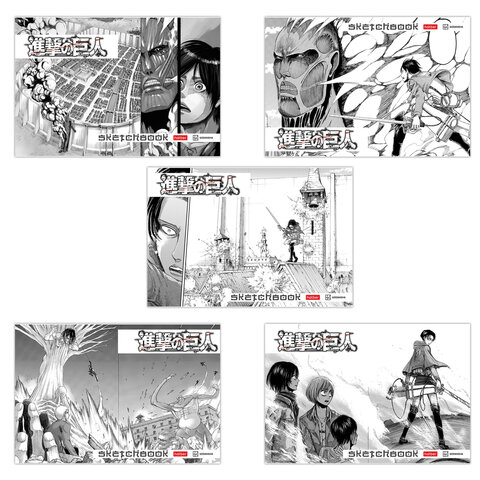 Альбом д/рис. А4 30л., скоба, обложка картон, HATBER, 205х290мм, Атака Титанов (микс, 30А4В