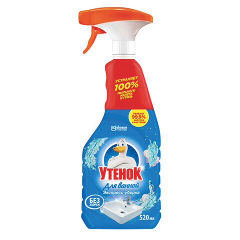 Средство для чистки сантехники 520 мл, ТУАЛЕТНЫЙ УТЕНОК "Экспресс-уборка", распылитель, 865016