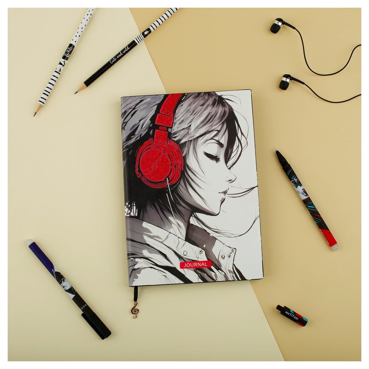 Ежедневник недатированный A5, 136л., кожзам, MESHU "Find your way. B&W", тон. блок, цветной срез, закладка-ляссе с подвеской