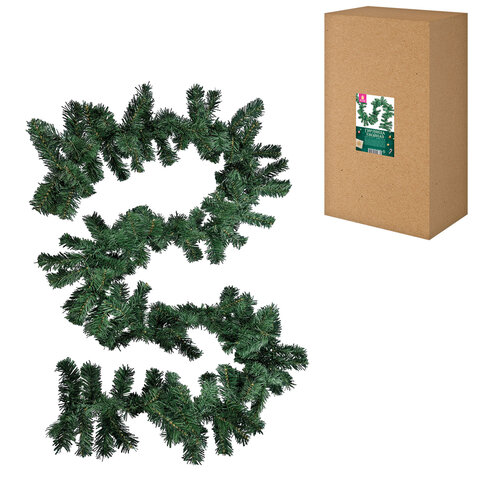 Гирлянда хвойная, длина 270 см, диаметр 20 см, "Хмаs Time", ПВХ, ЗОЛОТАЯ СКАЗКА, 592602