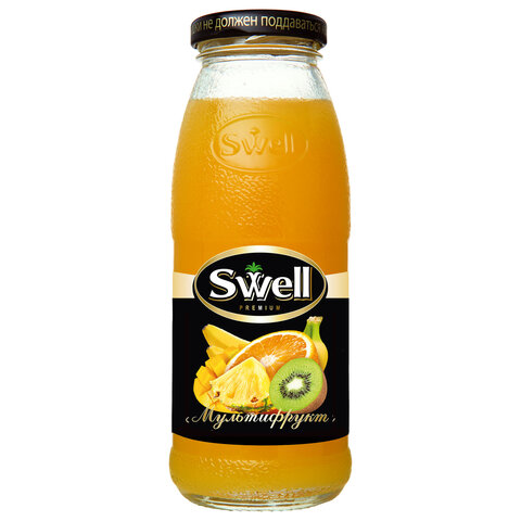 Нектар мультифруктовый SWELL с мякотью в стеклянной бутылке 0,25 л, для детского питания, 4040207330