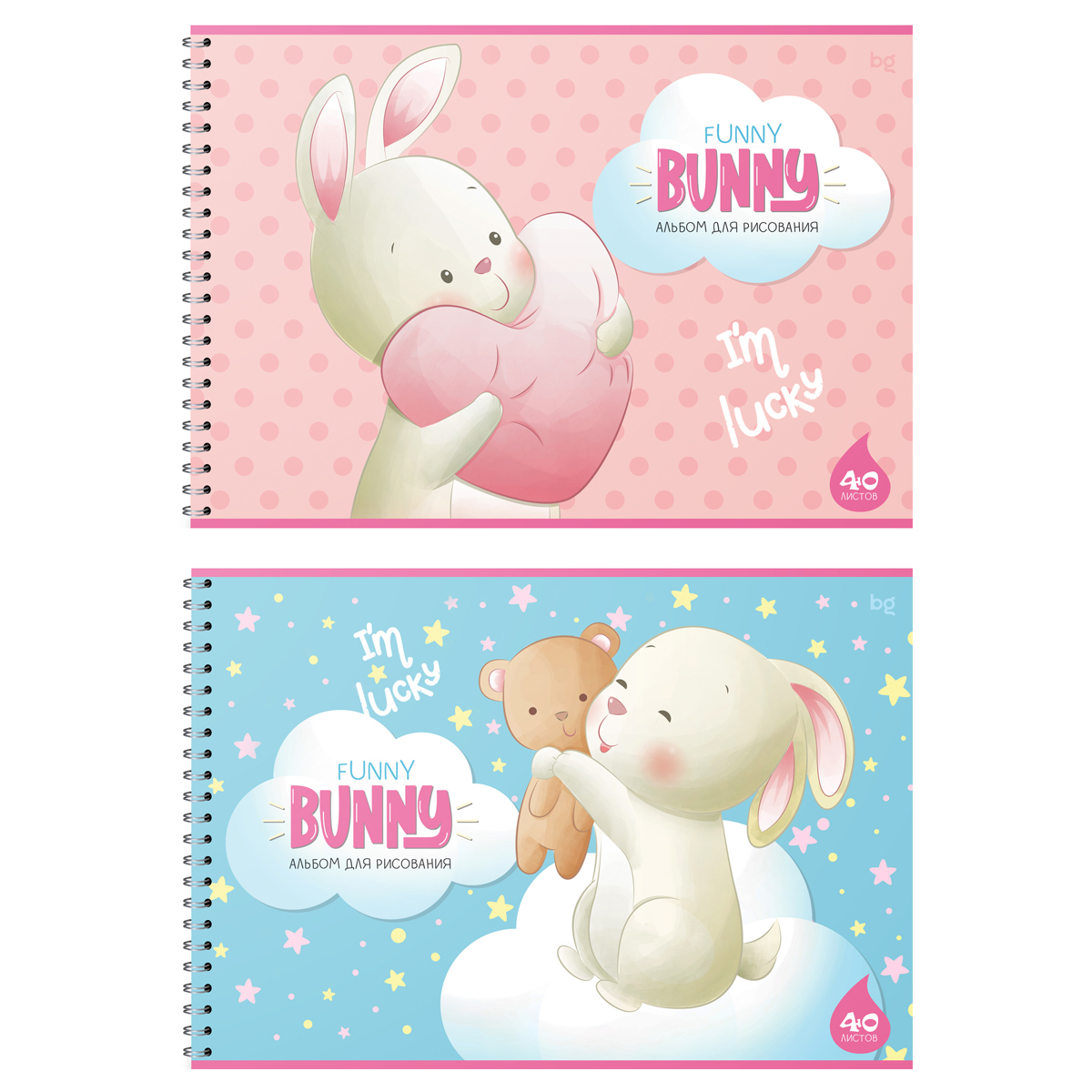 Альбом для рисования 40л., А4, на гребне BG "Забавный кролик"