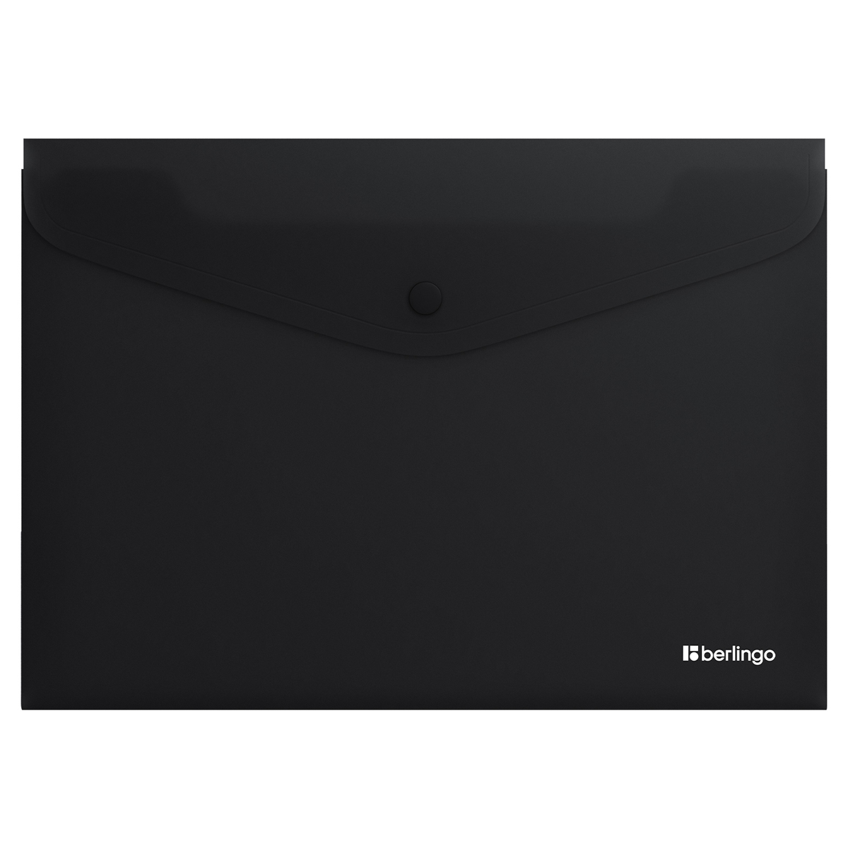 Папка-конверт на кнопке Berlingo "Soft Touch", А4, 200мкм, софт-тач, черная