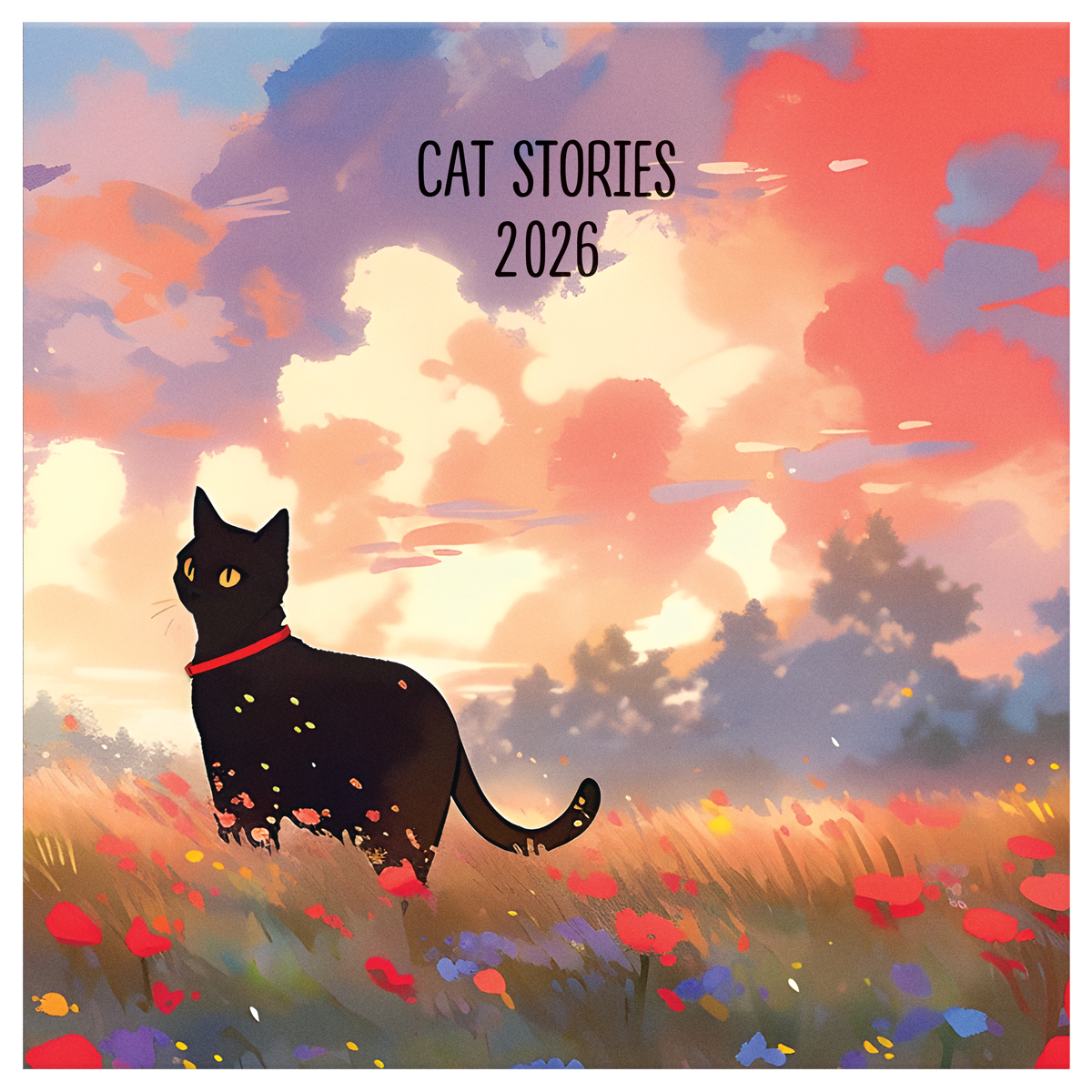 Календарь настенный перекидной на скрепке, 290*290 мм 12л. BG "Приключения кота", 2026г.