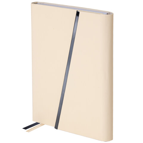 Ежедневник недатированный А5 145х213мм BRAUBERG "Vogue", под кожу, магнитный клапан, 160л, бежевый, 116226