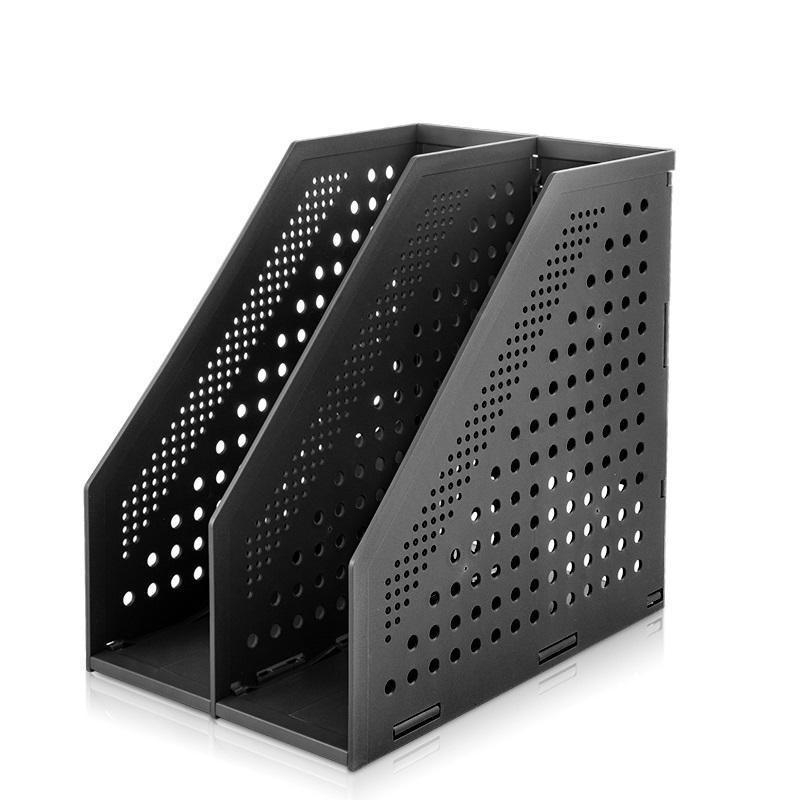 Вертикальный накопитель Deli 78999Black складной 2 отделения черный