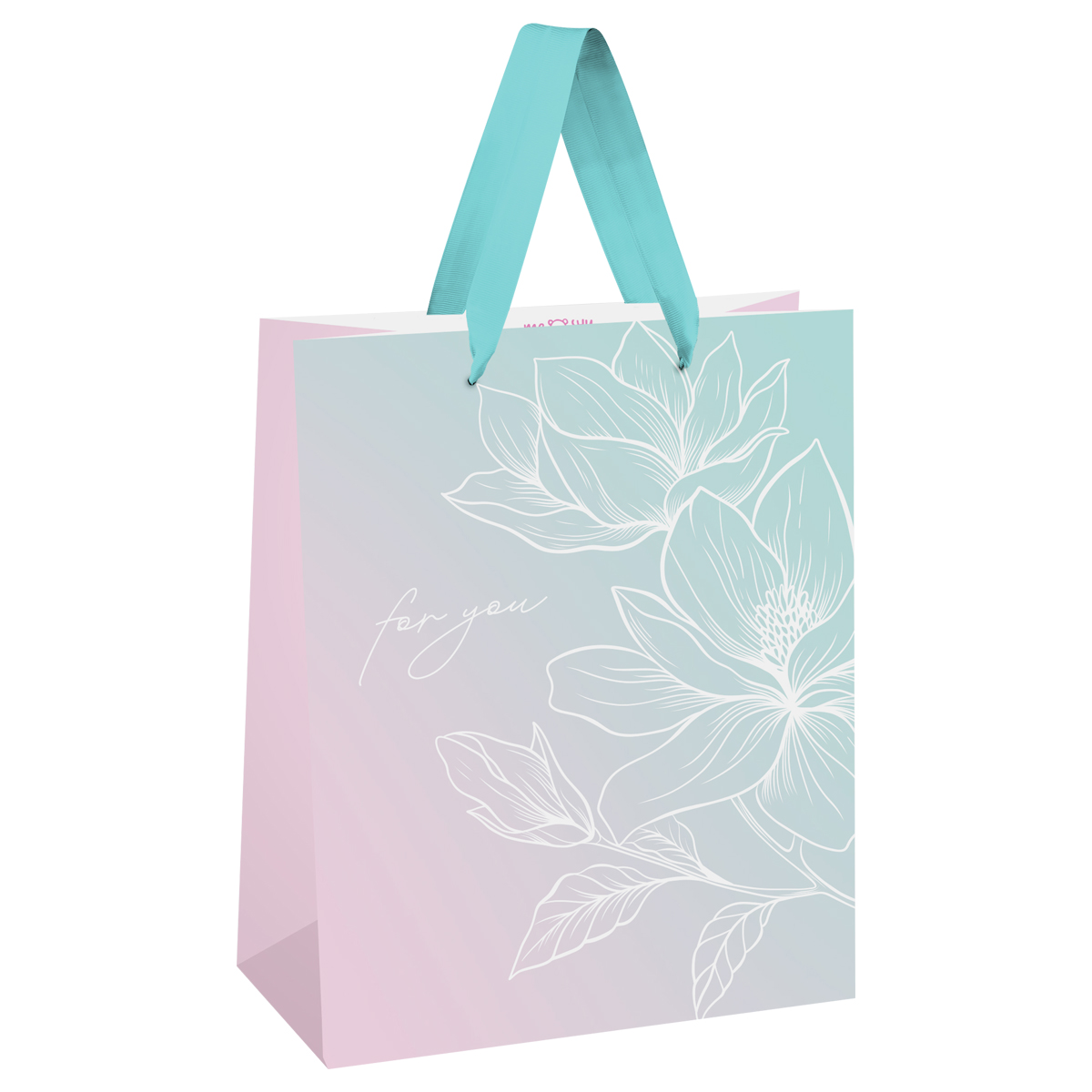 Пакет подарочный 18*23*10см MESHU "Floral gradient",  матовая ламинация