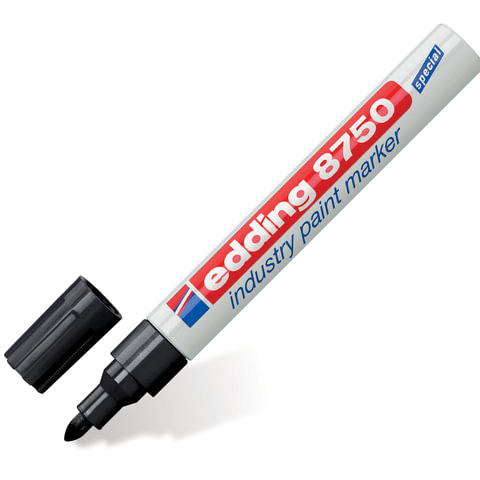 Маркер-краска лаковый (paint marker) EDDING 8750, ЧЕРНЫЙ, 2-4 мм, круглый наконечник, алюминиевый корпус, E-8750/1 Маркер-краска лаковый (paint marker) EDDING 8750, ЧЕРНЫЙ, 2-4 мм, круглый наконечник, алюминиевый корпус, E-8750/1