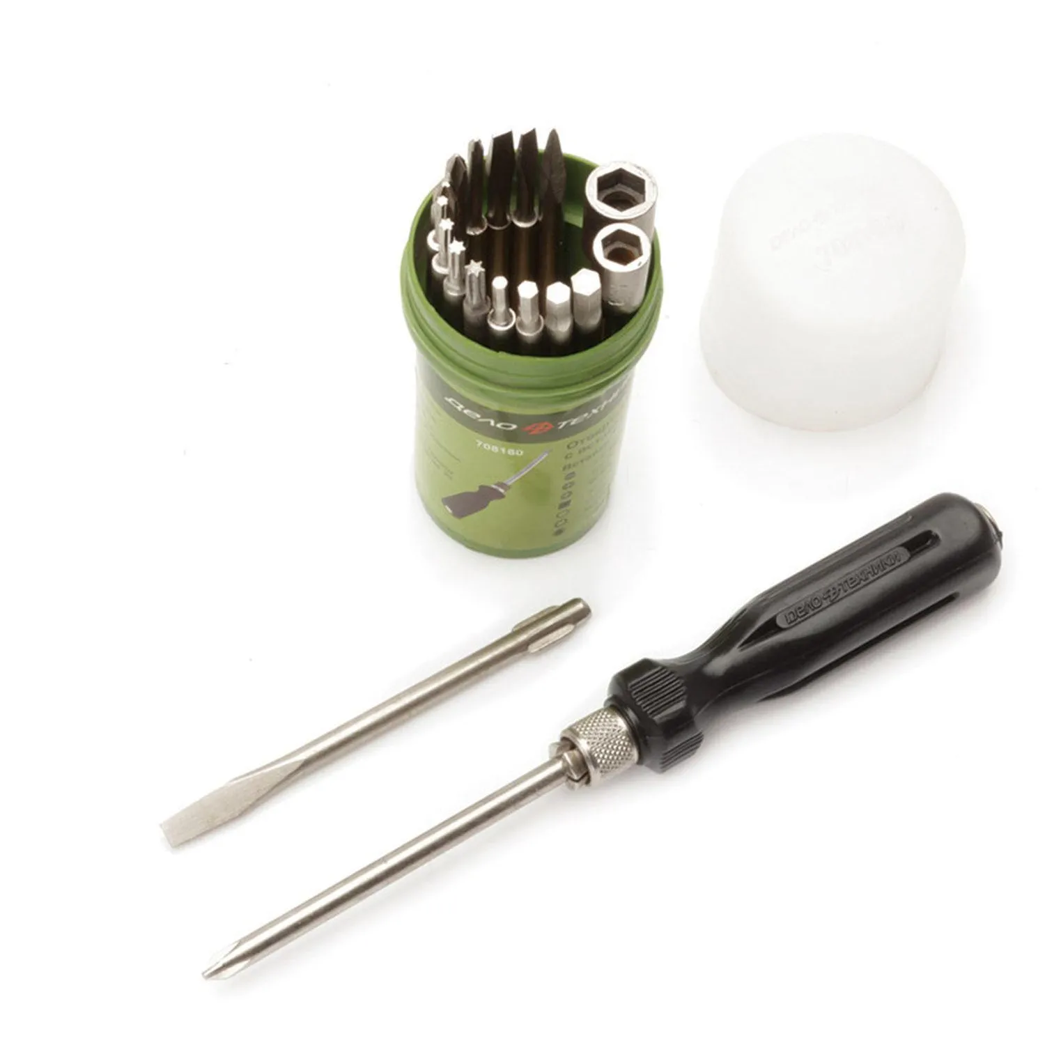 Отвертка Дело Техники цанговая со вставками шлиц 3,5,6 мм; 18 пр. (708180)