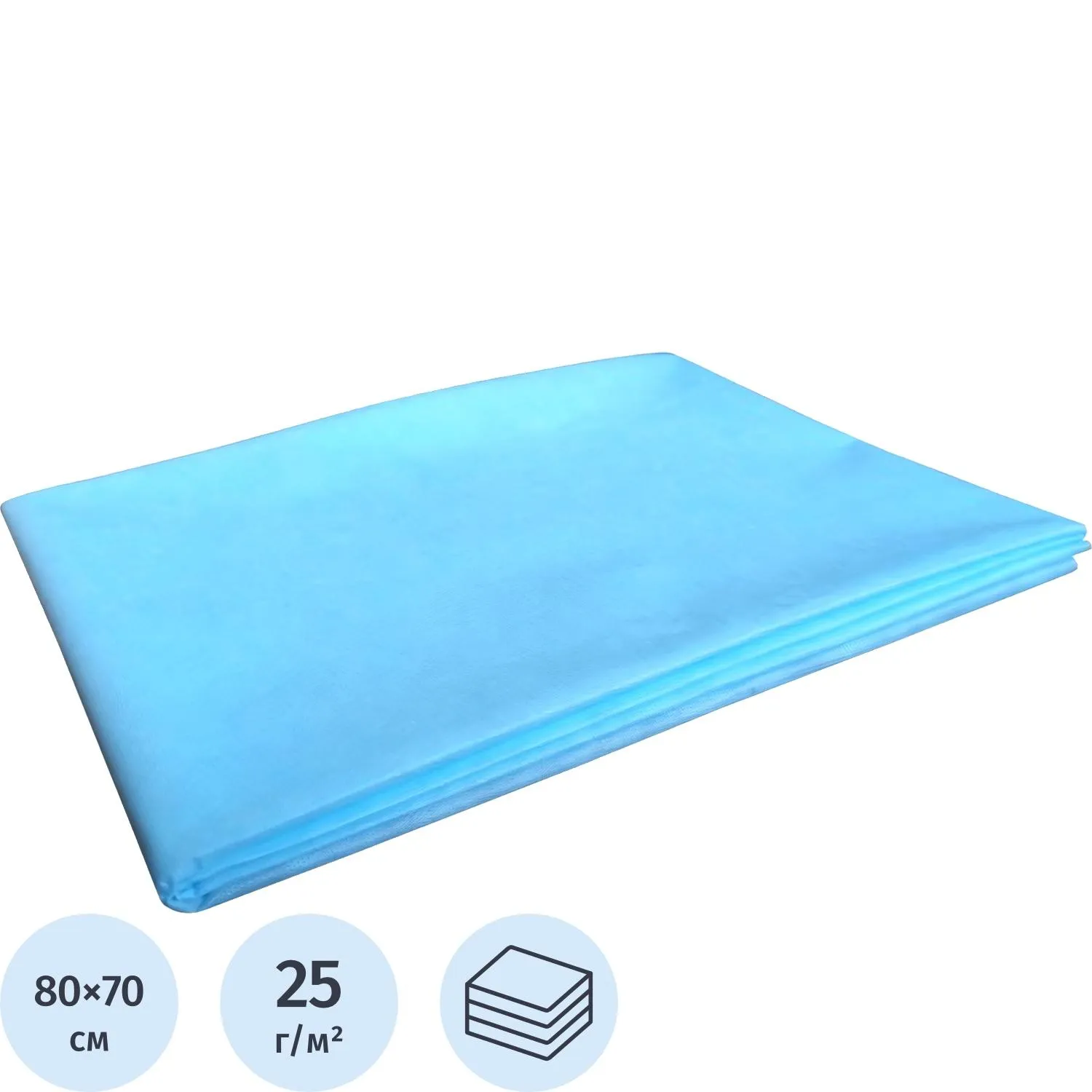 Простыня (салфетка) стерил. 80x70см спанбонд пл.25, голубой, 1шт, 4718/1