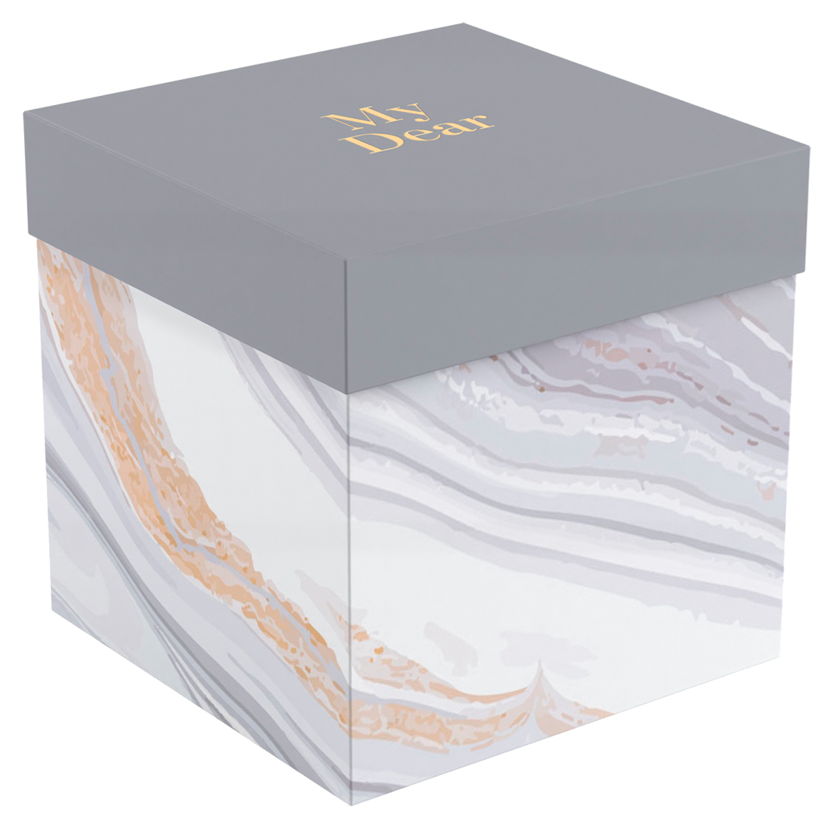 Коробка складная подарочная MESHU "Marble", (20*20*20см), отд фольгой