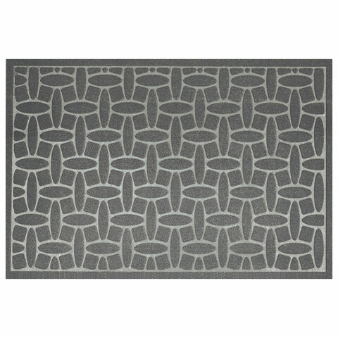 Коврик придверный 60х90 см, СЕРЫЙ, грязезащитный, 430 г/м2, фактурный рисунок АЛМАЗ, ЛЮБАША, 701055
