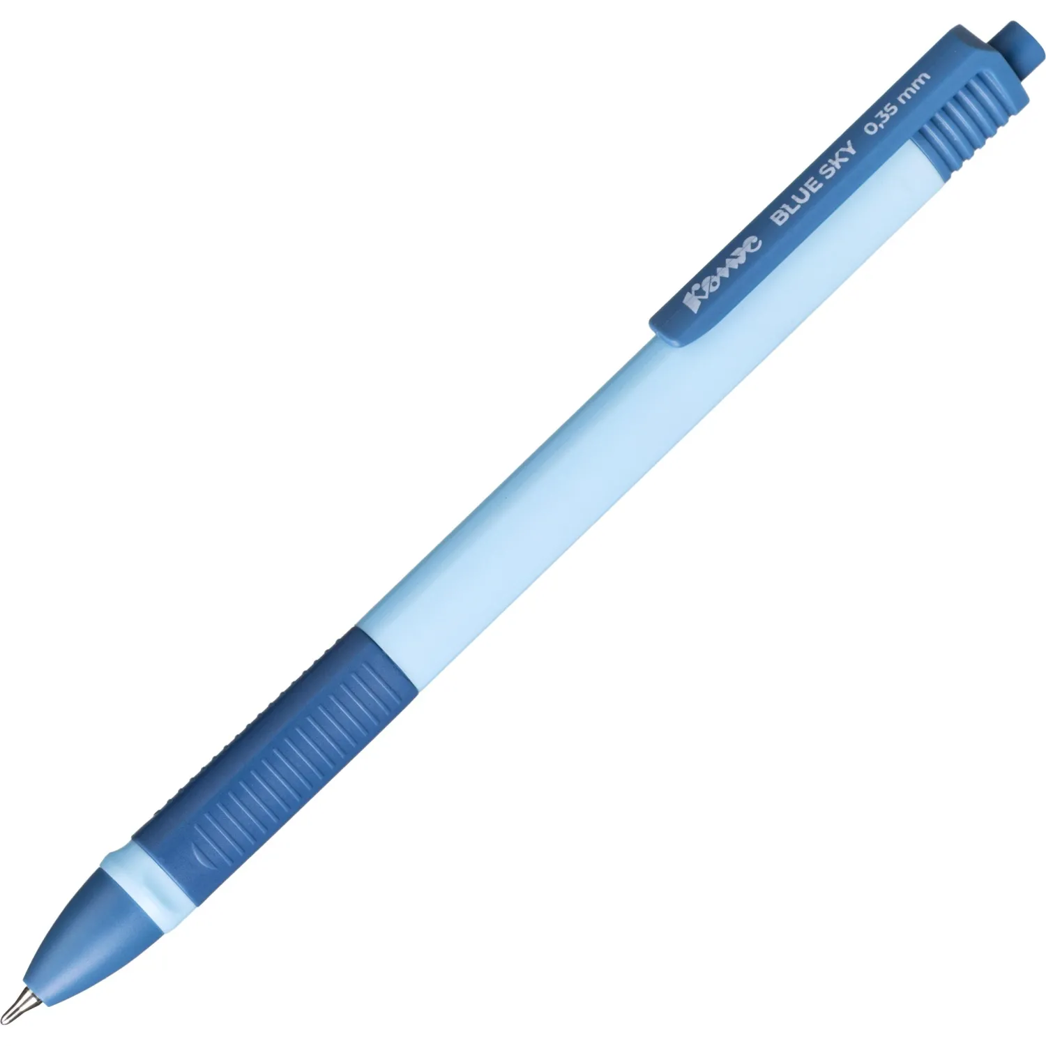 Ручка шариковая автомат. Комус Blue Sky, д.ш. 0,5 мм, гол.корп, манж, синяя