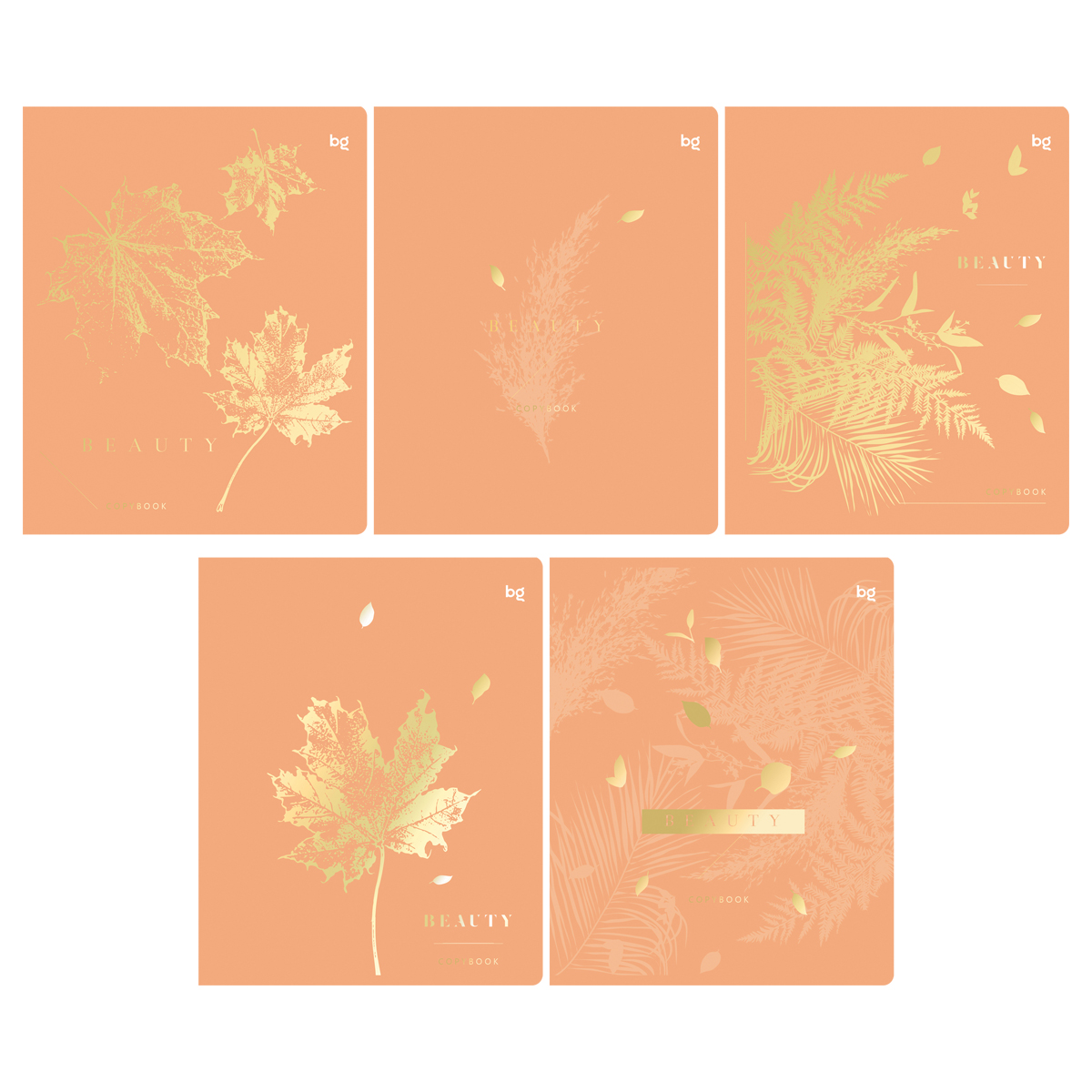 Тетрадь 60л., А5, клетка BG "Красота", тиснение фольгой