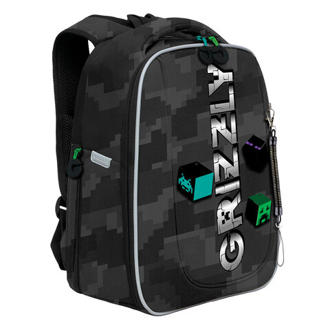 Ранец GRIZZLY анатомическая спинка, с бейджем, для мальчиков, "CUBES", 36х29х18 см, RAf-593-5/1