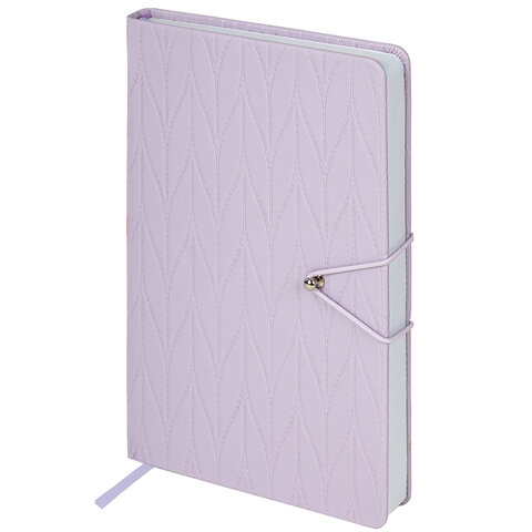Ежедневник недатированный А5 138х213мм BRAUBERG Braided, под кожу, гвоздик 160л, сиреневый, 116596