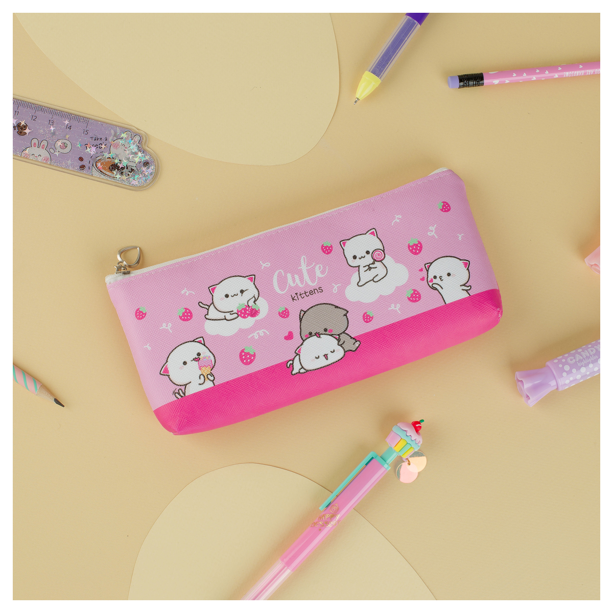 Пенал мягкий 200*85*30 MESHU "Cute", искусственная кожа