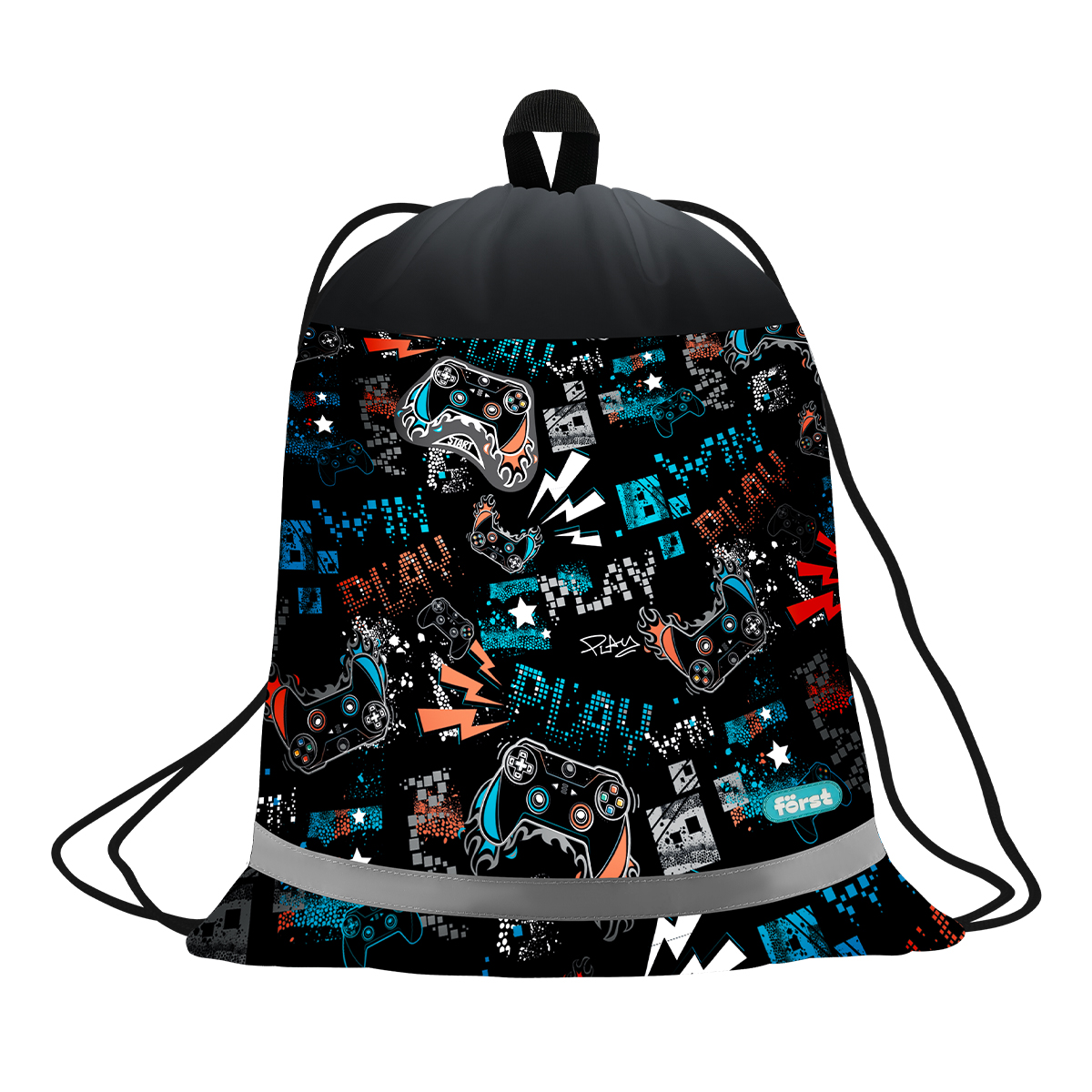 Мешок для обуви 1 отделение Först "Flawless Victory", 360*460мм, вентиляционная сеточка, светоотражающая полоса