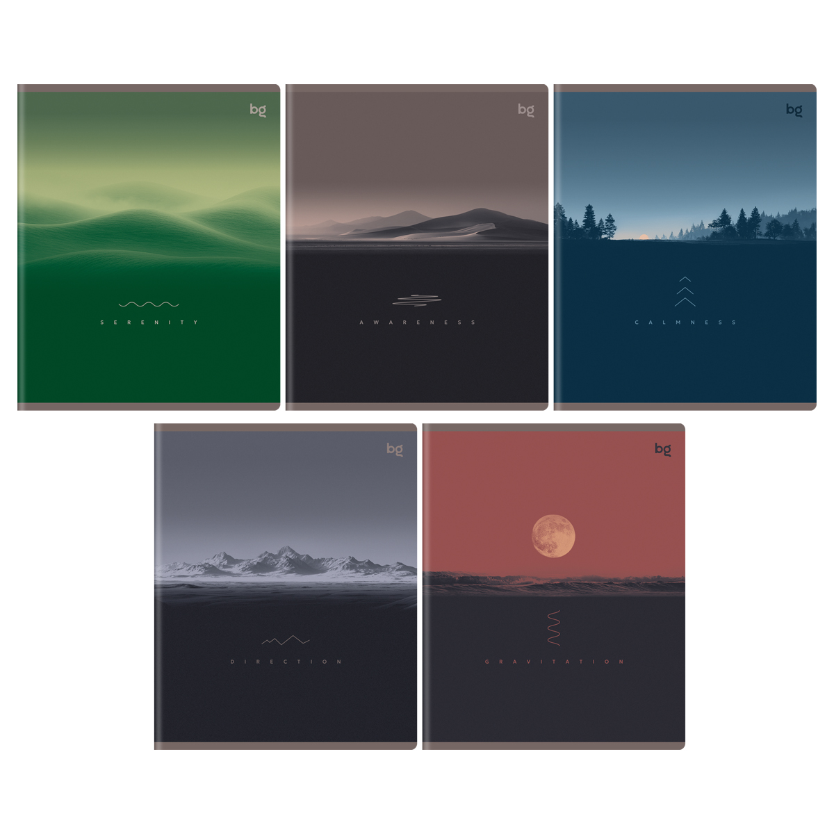 Тетрадь 80л., А5, клетка BG  "Прикосновение тумана", "софт тач" ламинация