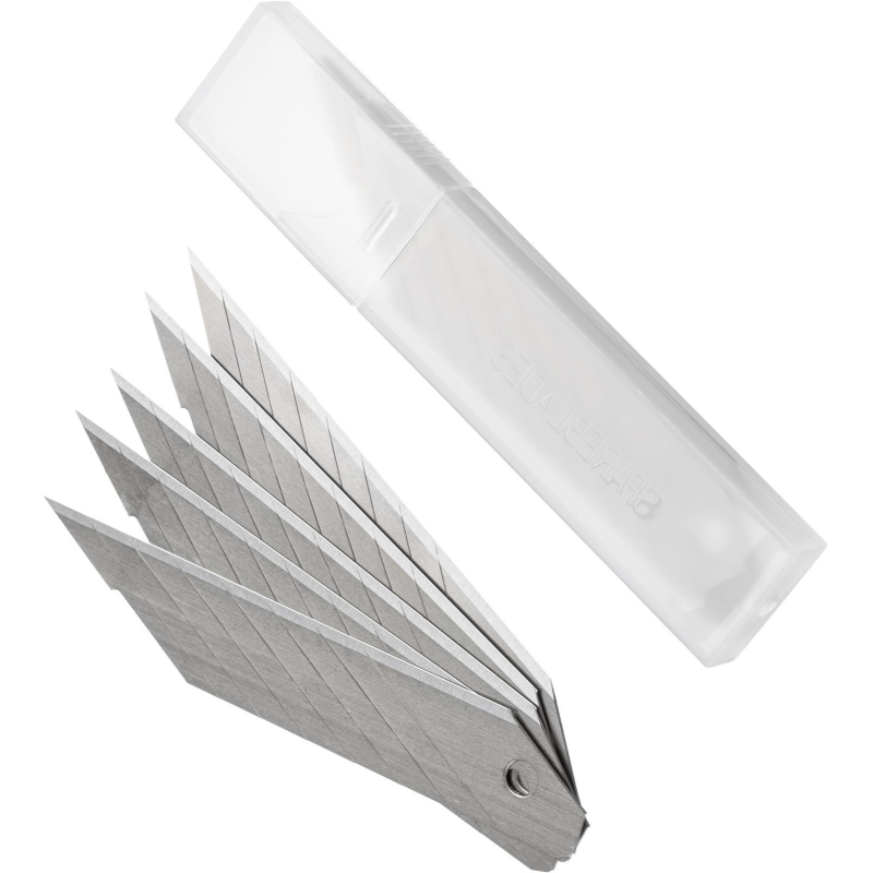 Лезвие для ножей запасное TOPFORT 18мм сегм.,сталь,30град,10шт/уп
