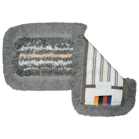 Насадка МОП плоская 50 см, VILEDA PROFESSIONAL "ТриоПлюс Комби", уши (ТИП УВ) микрофибра / хлопок, серый, 167296