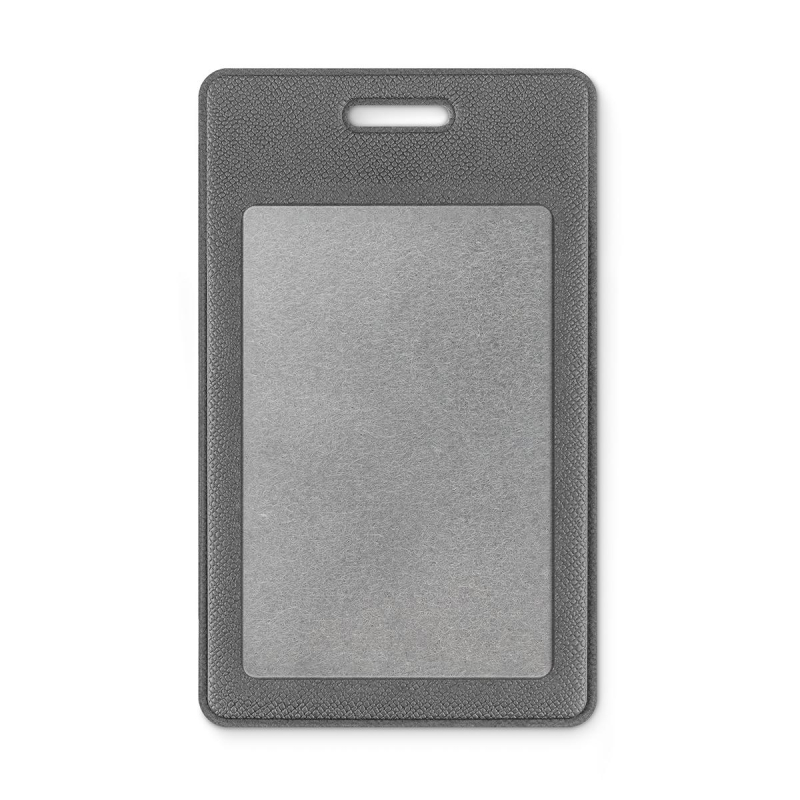 Бейдж вертикальный для карты, внутр. разм 60x90мм Экокожа графит EK-3V-1