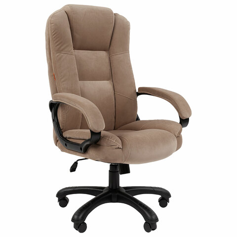 Кресло офисное Chairman CH 600, велюр, бежевое, ш/к 61774, 7158673