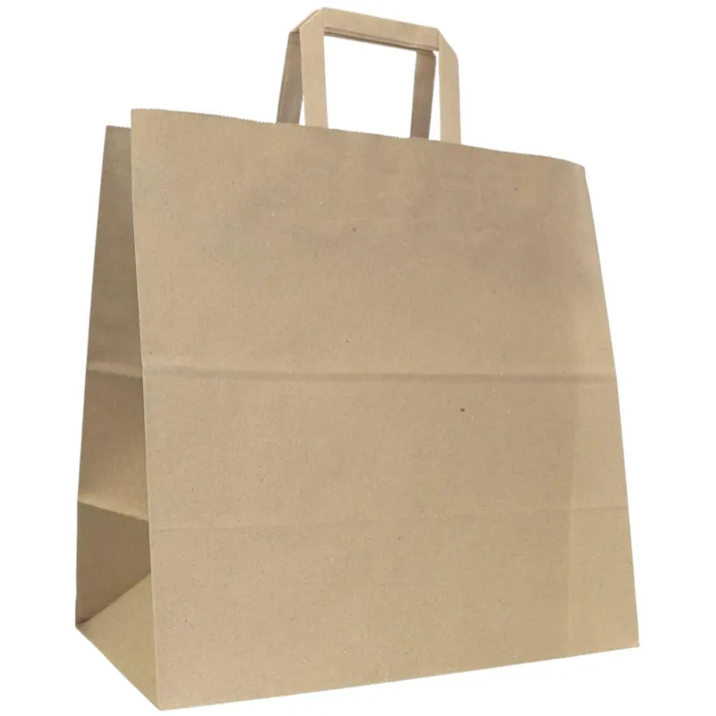 Пакет бумажный 320х320х180 мм с плоскими ручками, ЭКОКРАФТ. 90гр. 250шт/уп