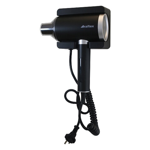 Фен для волос настенный KSITEX F-2000B JET, 2000 Вт, пластик, 2 скорости, 2 температурных режима, черный