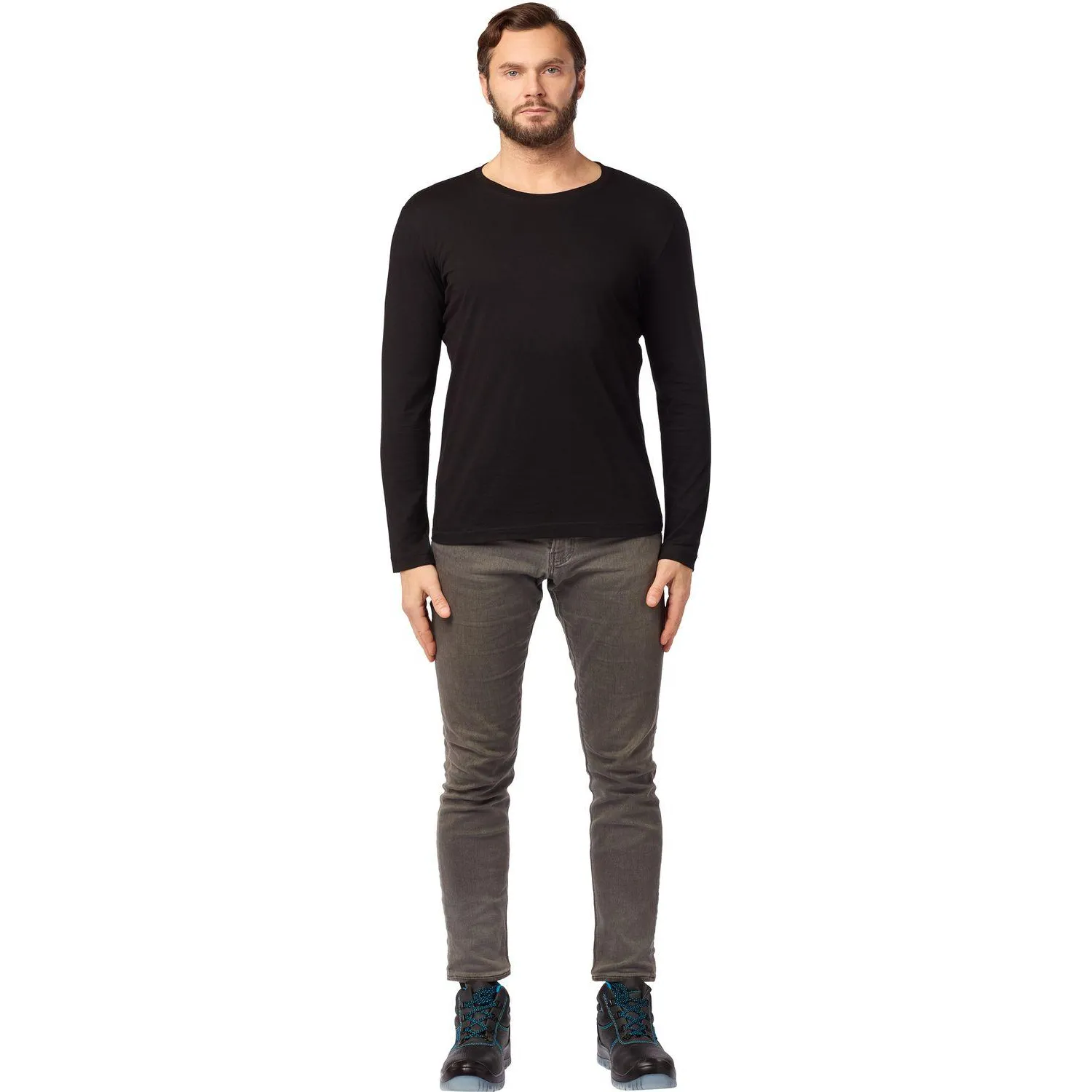 Футболка (160 г.) с длинным рукавом чрн.(XXXL)