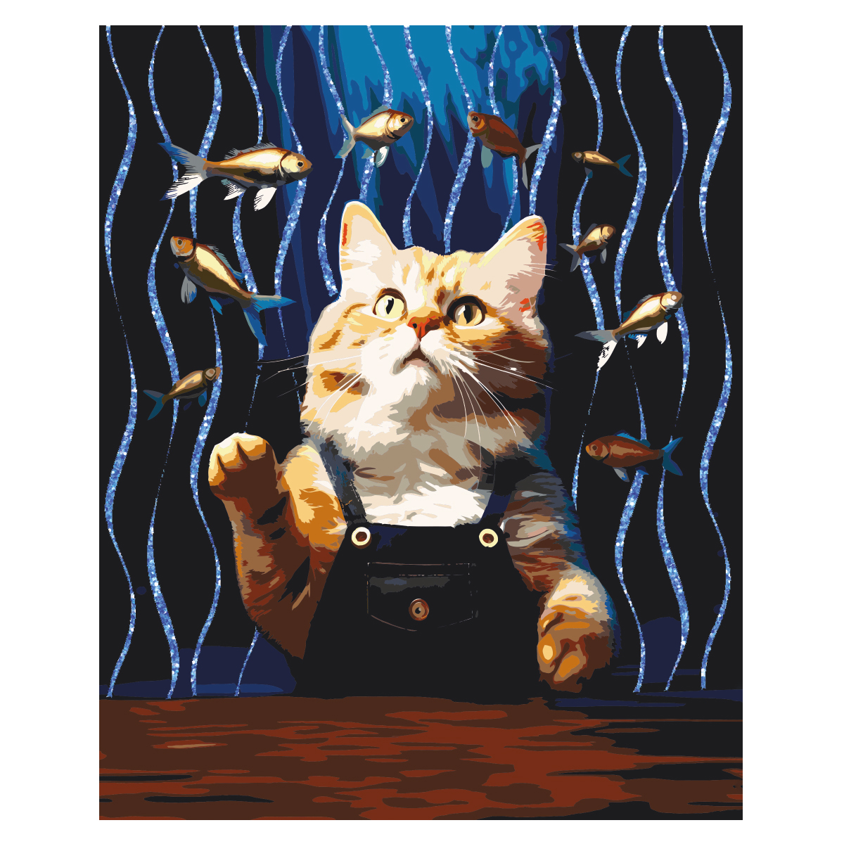 Картина по номерам на холсте с глиттером ТРИ СОВЫ "Кошачьи мечты", 40*50, с акриловыми красками и кистями