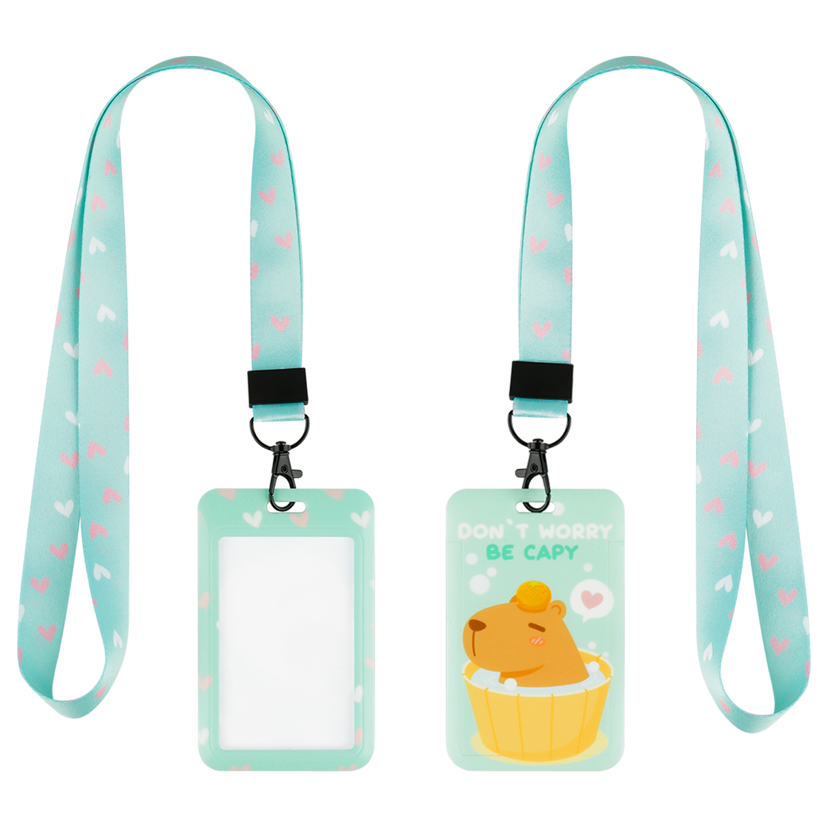 Бейдж вертикальный MESHU "BE CAPY", 110*70 мм, лента с карабином, 2D печать, опп пакет с европодвесом