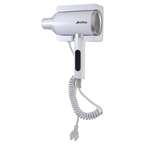 Фен для волос настенный KSITEX F-2000W JET, 2000 Вт, пластик 2 скорости, 2 температурных режима, белый