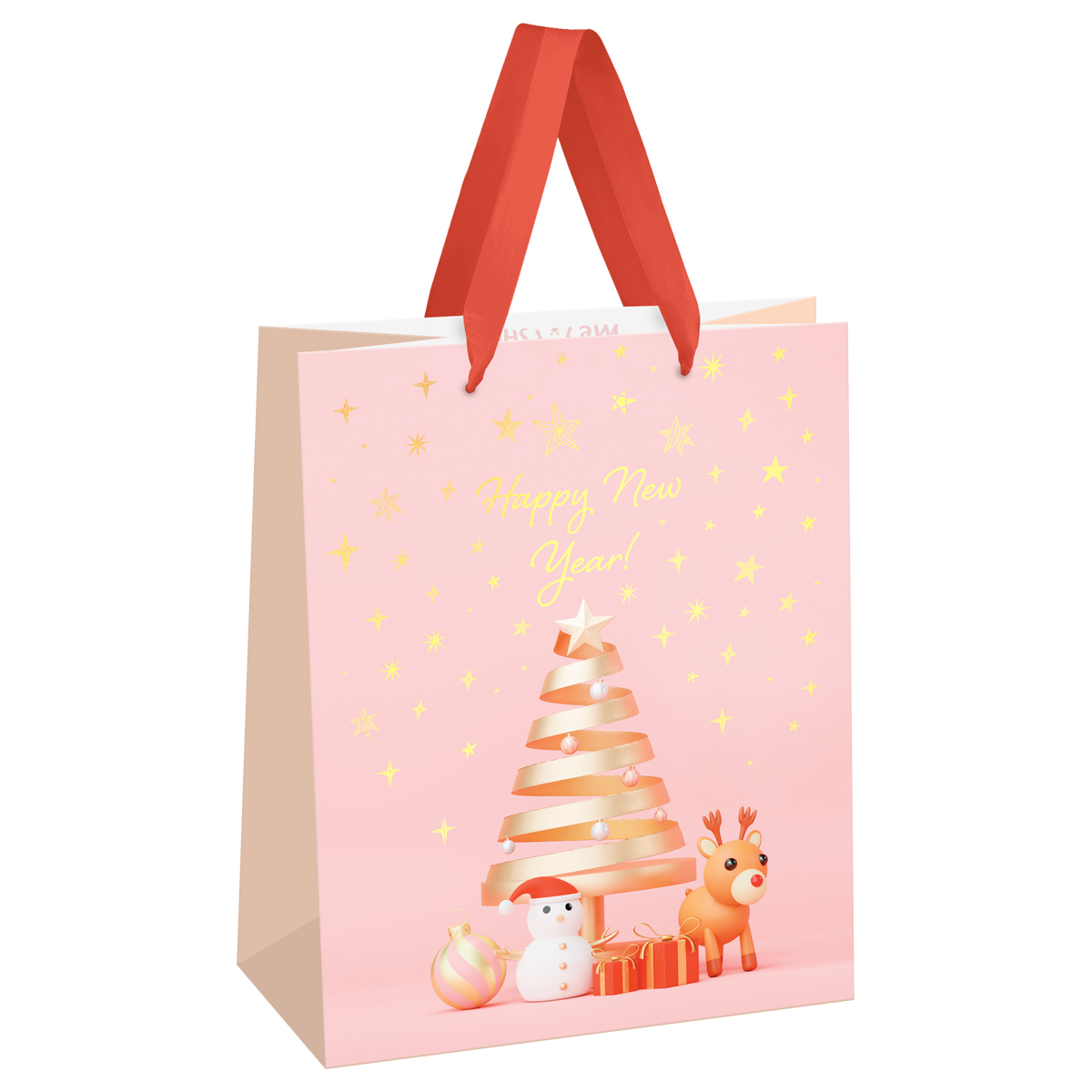 Пакет подарочный 18*23*10см MESHU "Christmas tale", фольга,  матовая ламинация