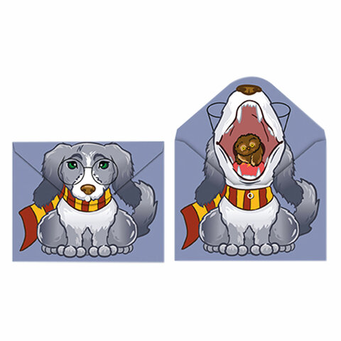 Папка-конверт с двухсторонней печатью и кнопкой "Пёс", А4, 180 мкм, CNT, 74968