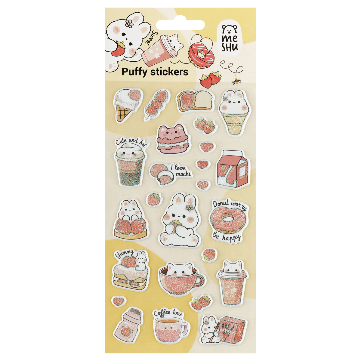 Наклейки объемные MESHU "Sweet mood", 10*23см, пакет европодвес