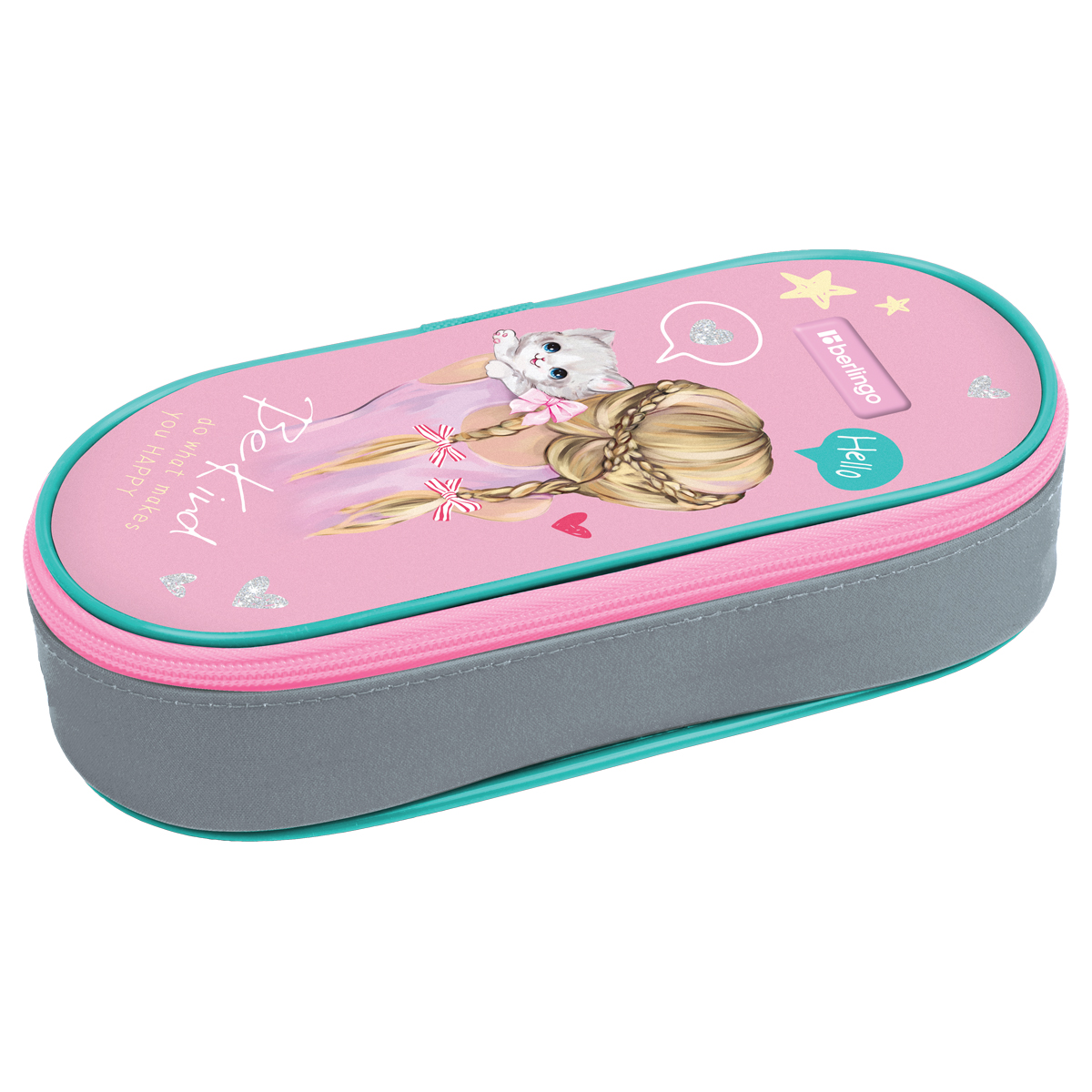 Пенал корпусный 1 отделение, 220*90*45 мм, Berlingo "Be Kind!", полиэстер