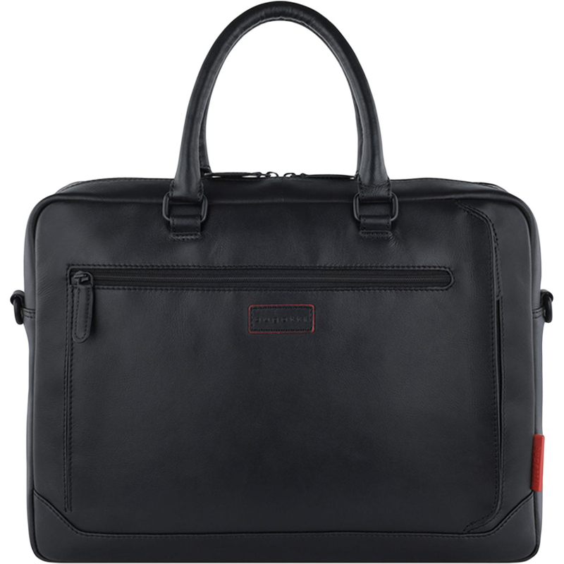 Портфель мужской BUGATTI Clark, черн,кожа/полиэст,40х9,5х29см,10л, 49235301