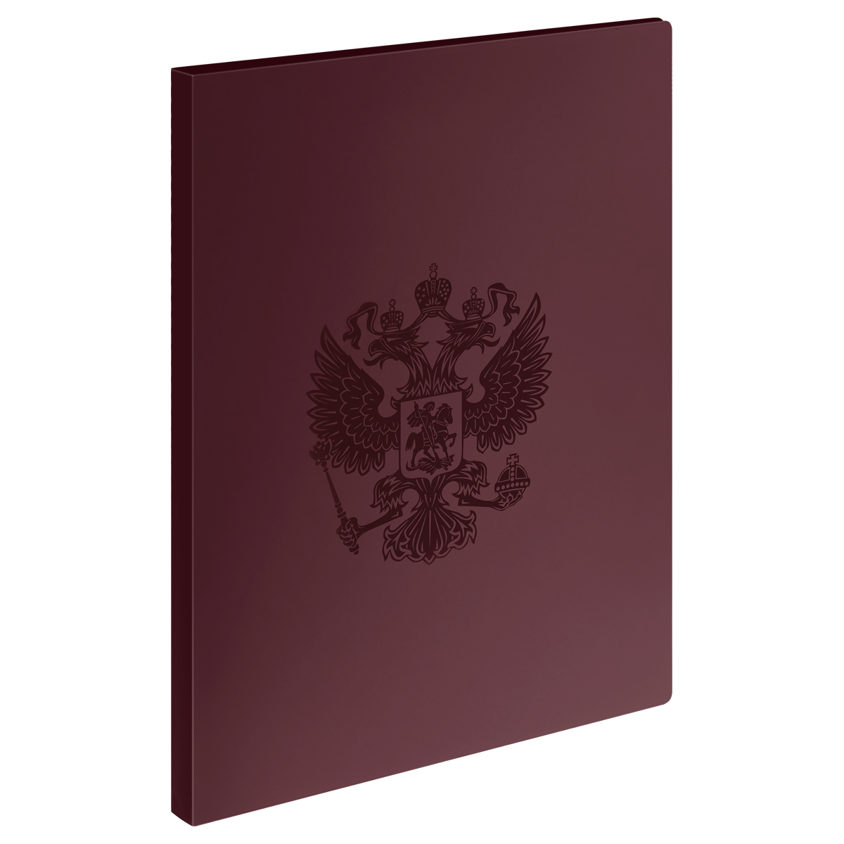 Папка на 2 кольцах СТАММ "Герб" А4, 25мм, 700мкм, пластик, гранат